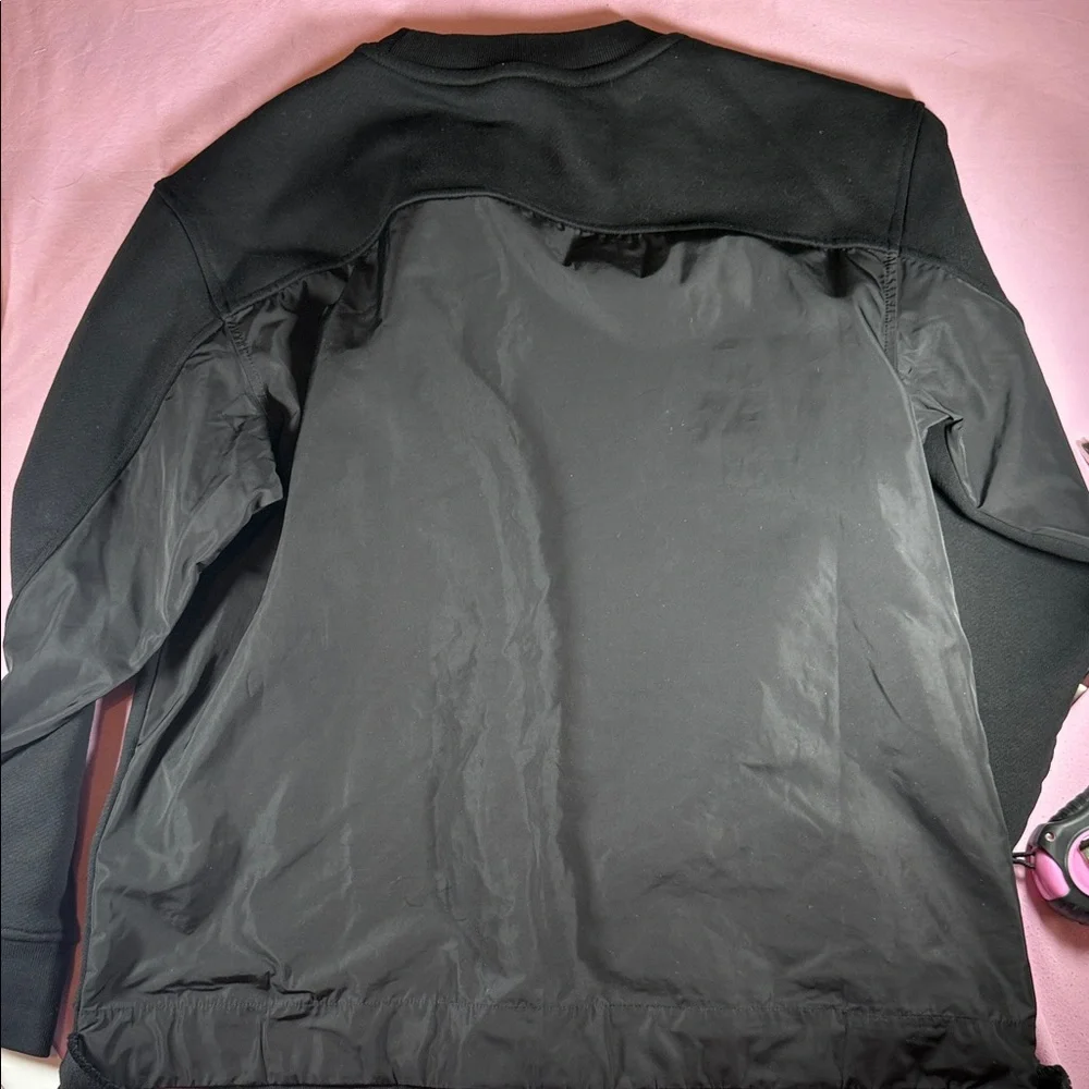 Moncler Classic Black Sweatshirt Crystal Logo Lace Up Hem Pullover - Picture 5 of 9